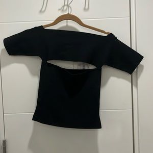 T by Alexander Wang bandage cropped, off the shoulder top with cutout